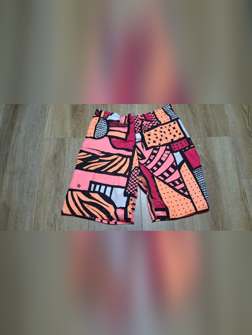 Womens 90s Surf Aesthetic Maximalist Pop Art Exist Shorts Size S.